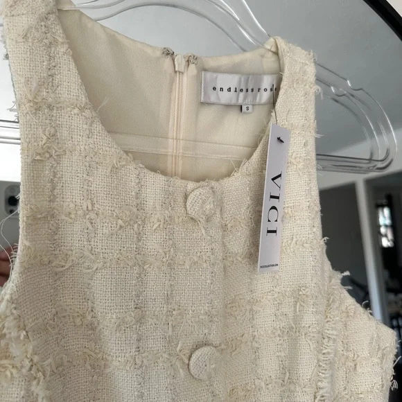 Vici Cream Textured Women's Dress - Picture 2 of 3